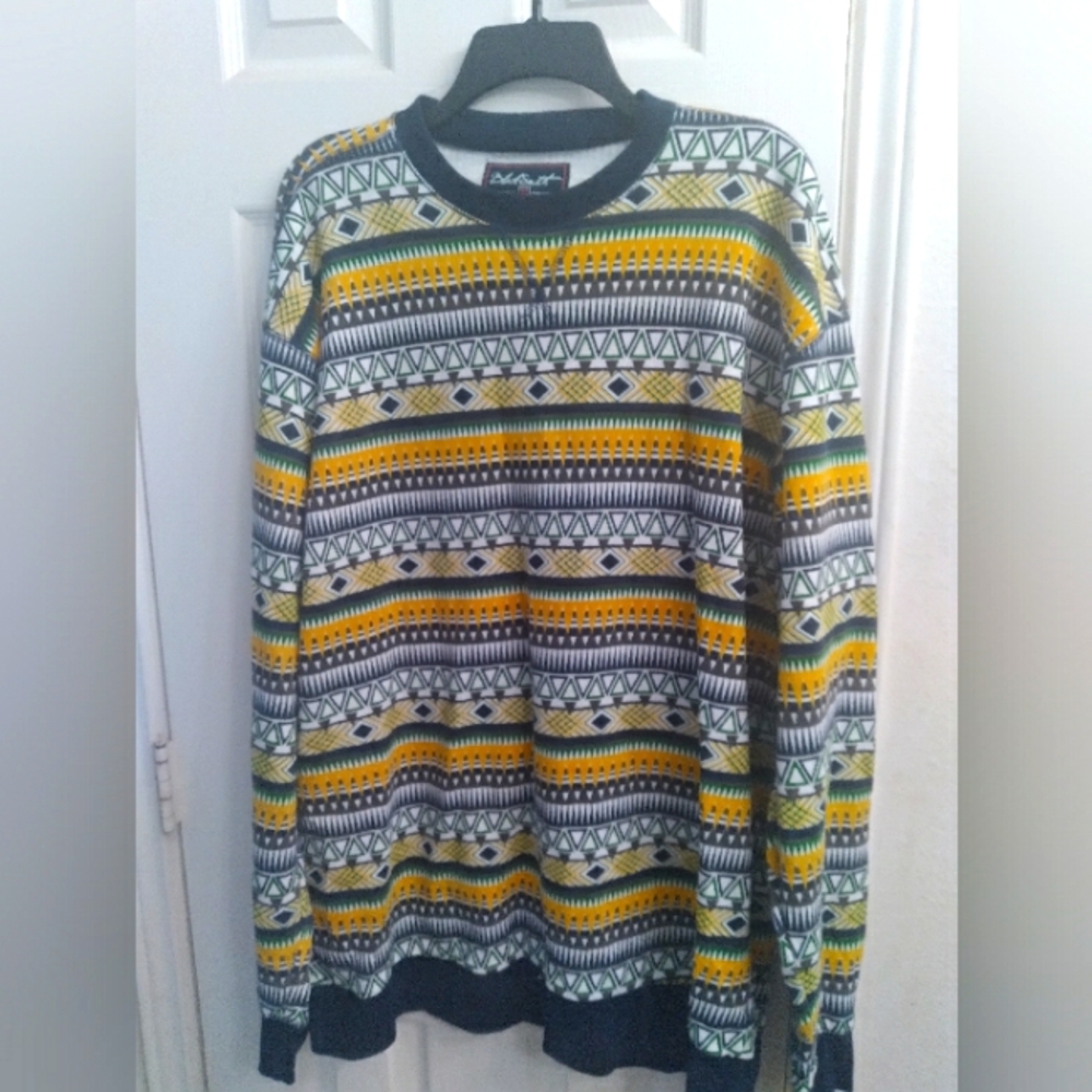BlackSmith Aztec Print‎ Pullover Crewneck Long Sleeve Sweater, Size Unknown